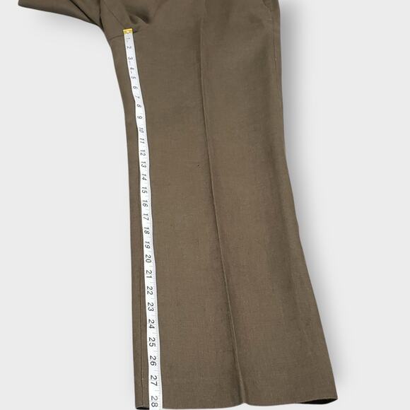 Talbots Petites Irish Linen Trouser Pants Green Sz 8P Straight Leg Career Work - Picture 10 of 10